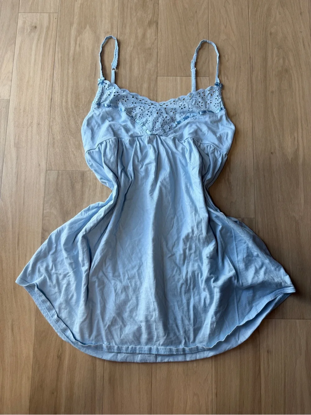 Vintage Victoria’s Secret August 2005 Baby Blue Babydoll Slip Size Medium